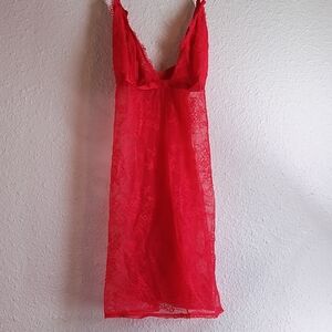 Elegant Red Lace Chemise